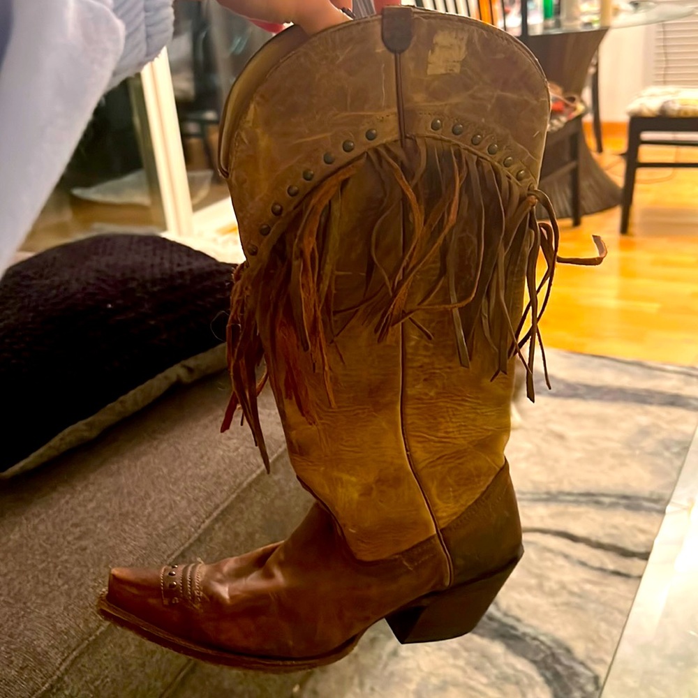 Tony lama Cowboy Boots Size 6 Brown LEATHER